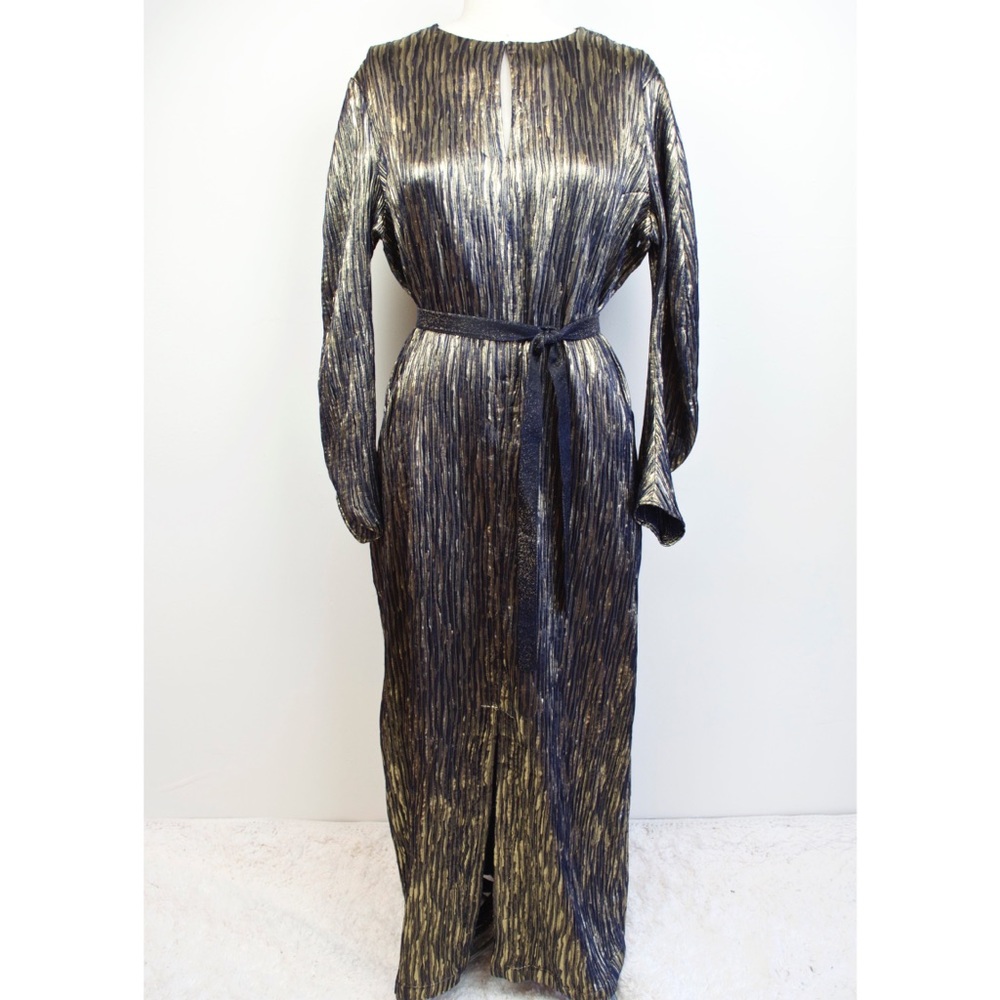 ZERO + MARIA CORNEJO Gold Metallic Martin Dress 16 - Picture 5 of 8